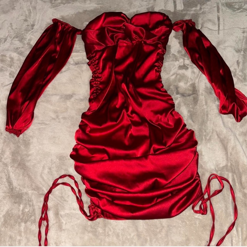 Beautiful SHEIN Red ruched mini dress